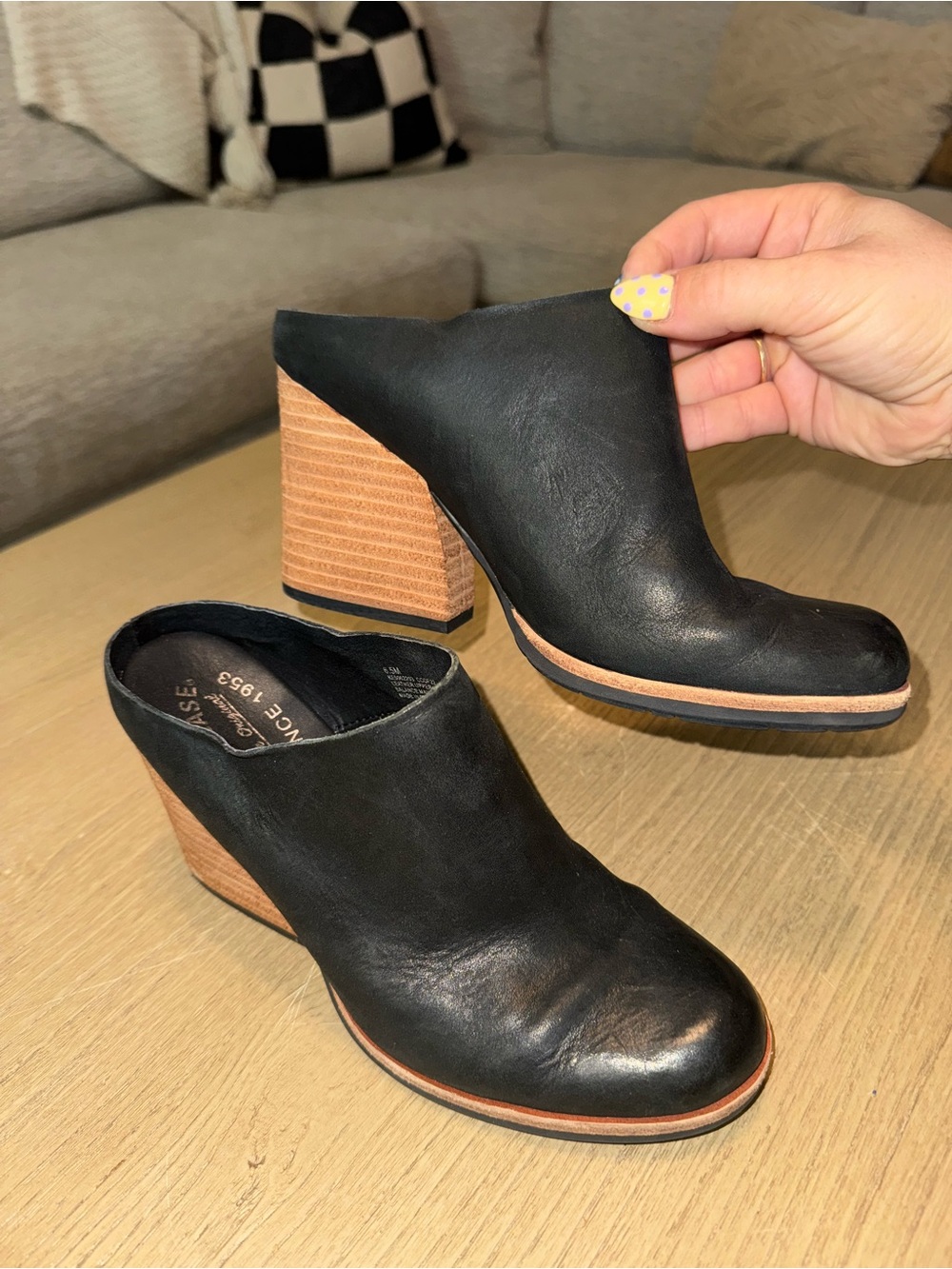 Kork-Ease Challis Mules with Stacked Wood Heel